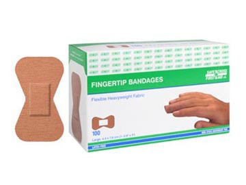Fabric Bandages, Fingertip Large, 4.4 x 7.6 cm, Heavyweight, 100/Box