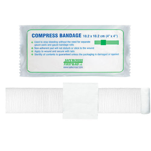 Compress Bandage, 10.2 x 10.2 cm (4" x 4"), Each