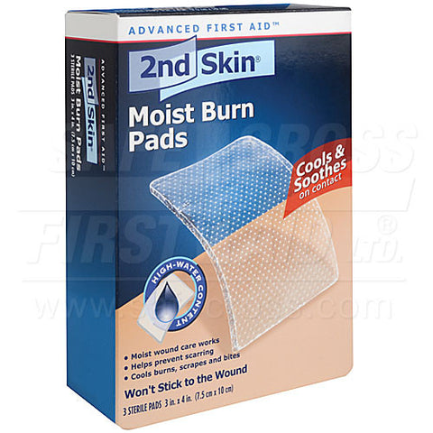 Second Skin, Moist Burn Pads, Large, 7.6 x 10.2 cm, 3/Box