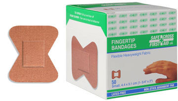 Fabric Bandages, Fingertip Small, 4.4 x 5.1 cm, Heavyweight, 50/Box