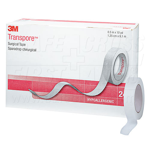 Transpore, Surgical Plastic Tape, 1.27 cm x 9.1 m, 24/Box