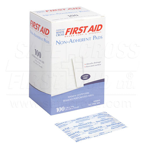 Non-Adherent Pads, 5.1 x 7.6 cm, Sterile, 100/Box