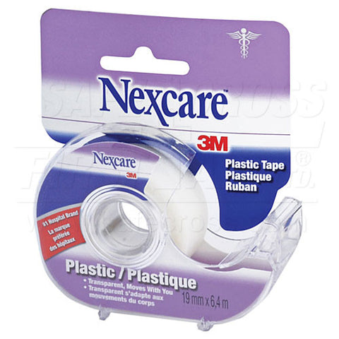 Nexcare Surgical Plastic Tape, w/Dispenser,1.9 cm x 6.4 m,Roll