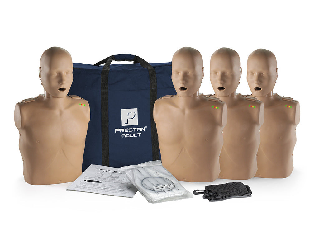 Prestan Adult Manikin 4 Pack with Monitor - Dark Skin Tone