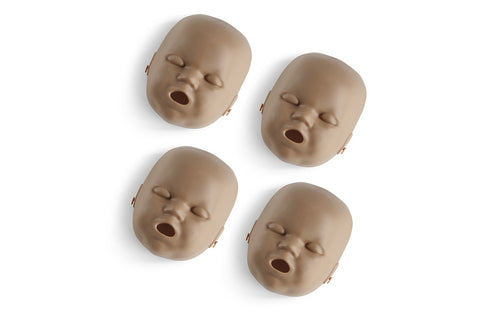 Prestan Infant Manikin Face Skin Replacements - 4 Pack - Dark