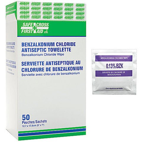 Benzalkonium Chloride (Bzk), Antiseptic Towelettes, 50/Box