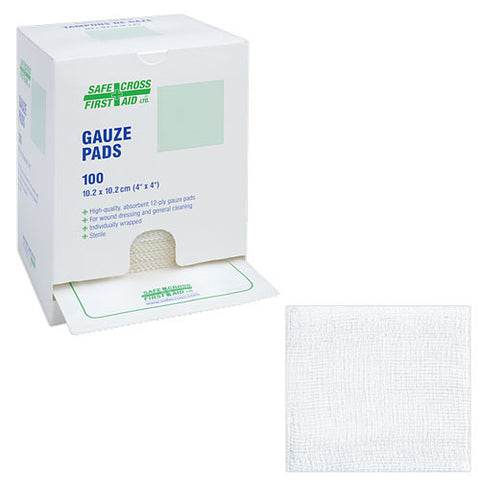 Gauze Pads, 10.2 x 10.2 cm (4' x 4") Sterile, 100/Box