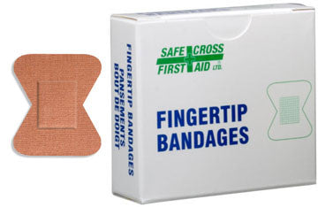 Fabric Bandages, Fingertip Small, 4.4 x 5.1 cm, Heavyweight, 12/Unit Box