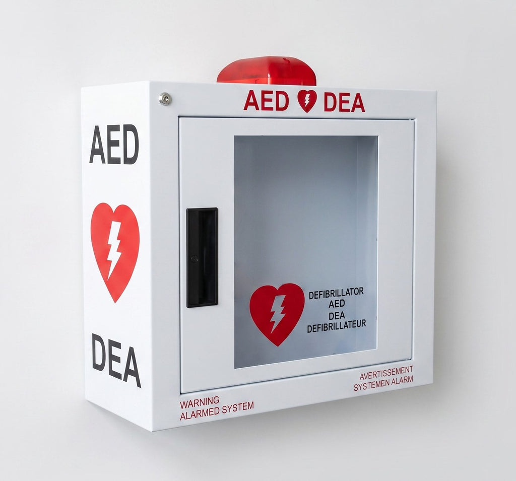 Universal Alarmed AED Wall Cabinet - Keyed Alarm & Strobe (FEG-CABKS)