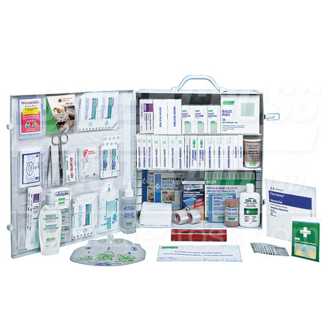 Federal Restaurant/Food Processing Standard First Aid Kit - Metal Cabinet w/Adjustable Shelves - #3