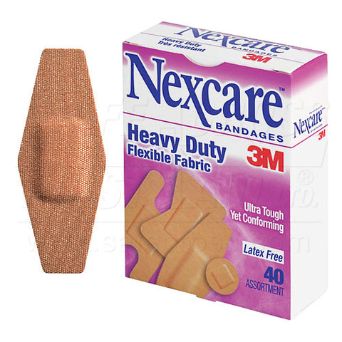 Nexcare Heavy Duty Fabric Bandages - Assorted - 40/Box