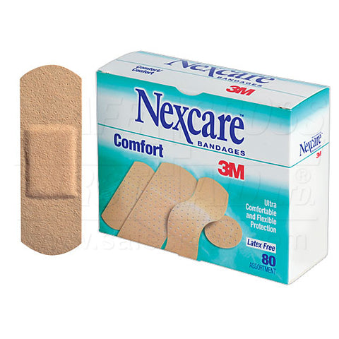 Nexcare Comfort Bandages - Assorted Sizes - 80/Box