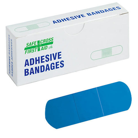 Plastic Detectable Bandages, 2.5 x 7.6 cm, 12/Box