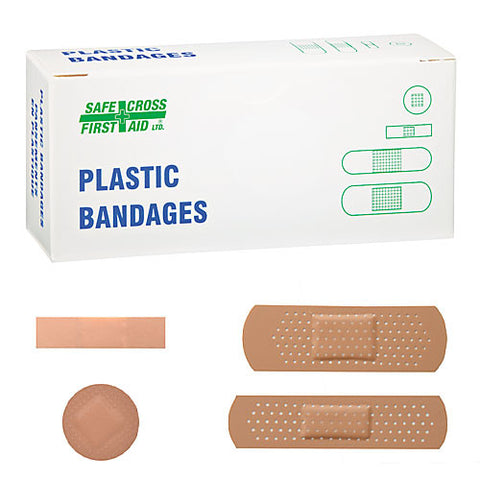 Plastic Bandages, Assorted Sizes, 50/Box