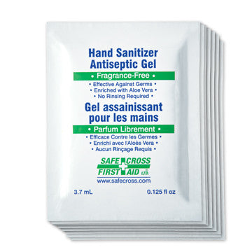 Hand Sanitizer, Antiseptic Gel, 3.7 mL, 100/Box