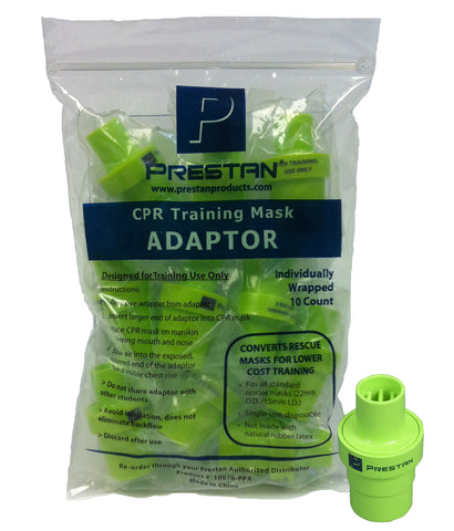 Prestan CPR Training Mask Adaptors - 10 Count Bag