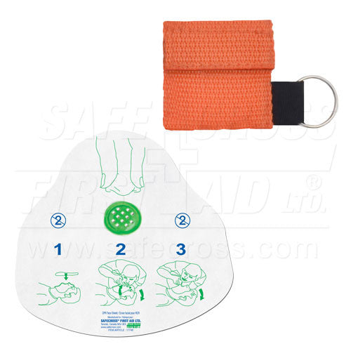CPR Face Shield, In Mini Pouch - Orange