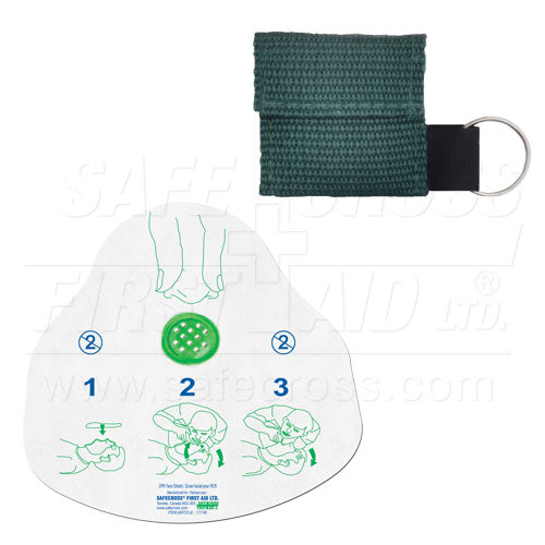 CPR Face Shield, In Mini Pouch - Green