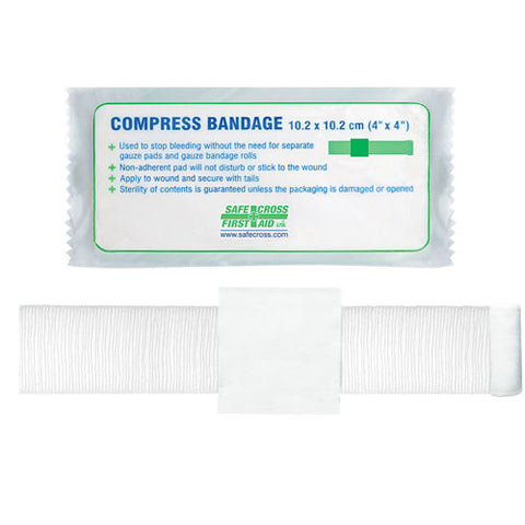 Compress Bandage, 10.2 x 10.2 cm (4" x 4"), Each