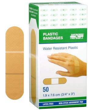Plastic Bandages, 1.9 x 7.6 cm, 50/Box