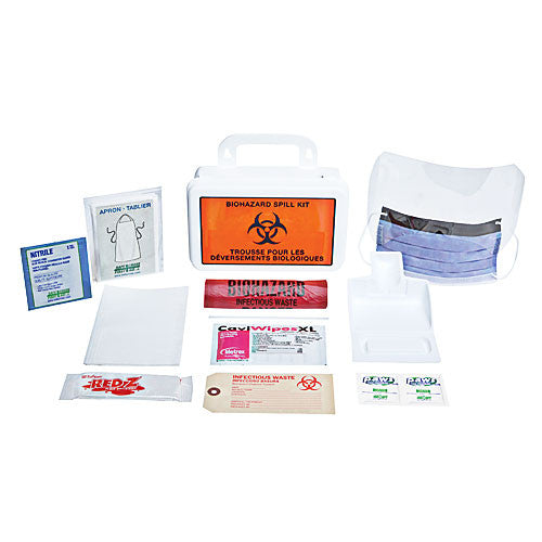 Biohazard Clean-Up Spill Kit, Deluxe, 10 Unit, Plastic Box