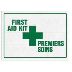 "First Aid Kit Sign", 25.4 x 35.6 cm, English/French