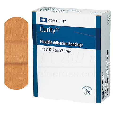 Fabric Bandages, 2.5 x 7.6 cm, Lightweight, 50/Box