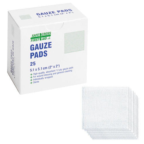 Gauze Pads, 5.1 x 5.1 cm (2" x 2") Sterile 25/Box